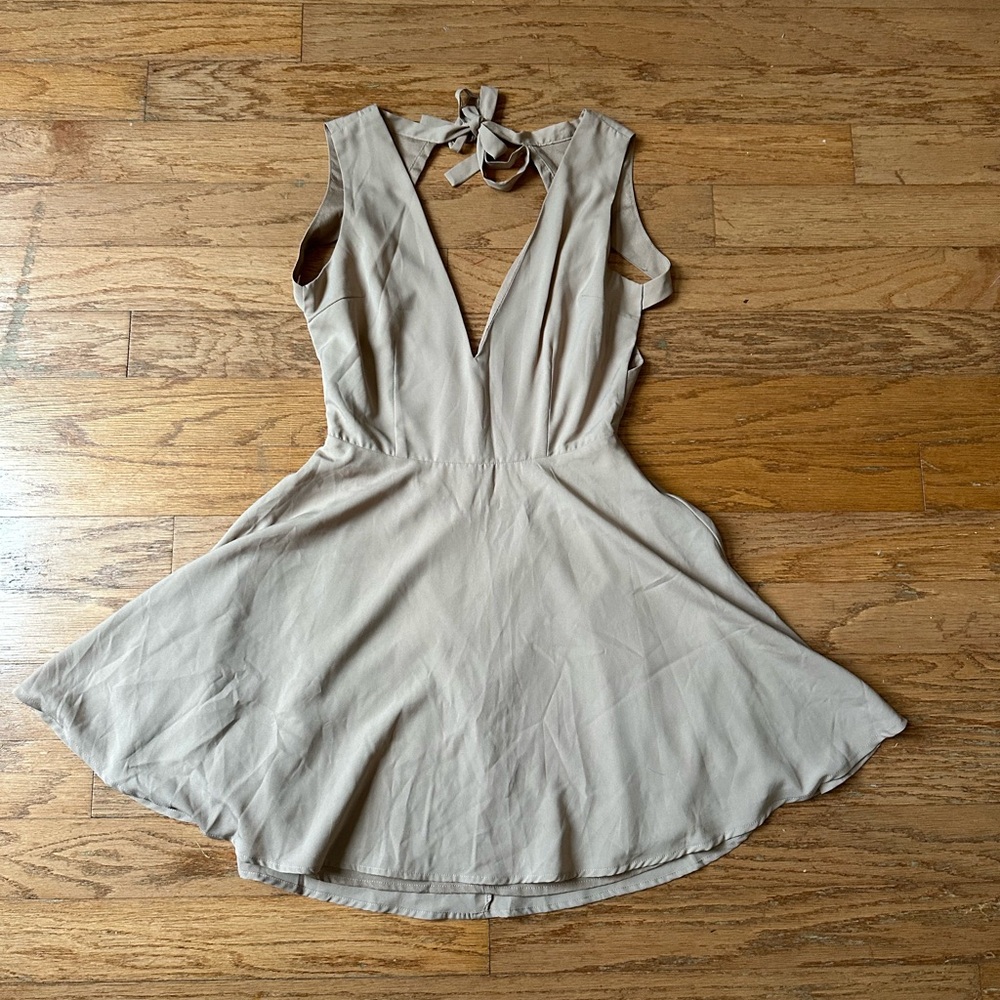 Tobi tan backless mini dress